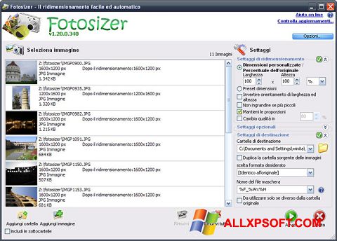 Στιγμιότυπο οθόνης Fotosizer Windows XP