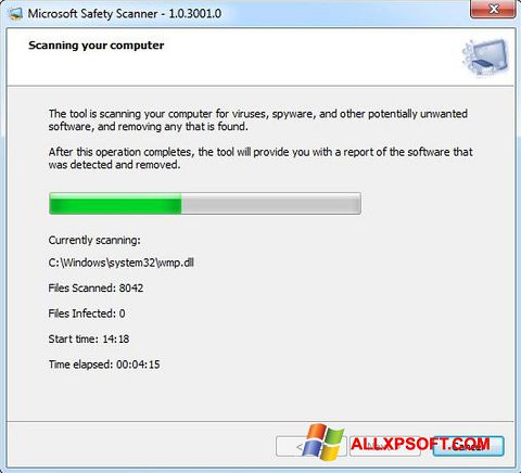 Στιγμιότυπο οθόνης Microsoft Safety Scanner Windows XP