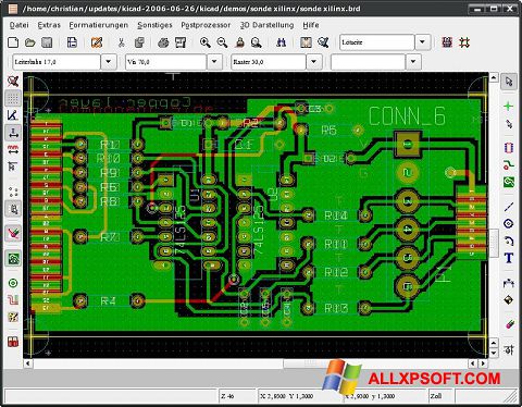 Στιγμιότυπο οθόνης KiCad Windows XP