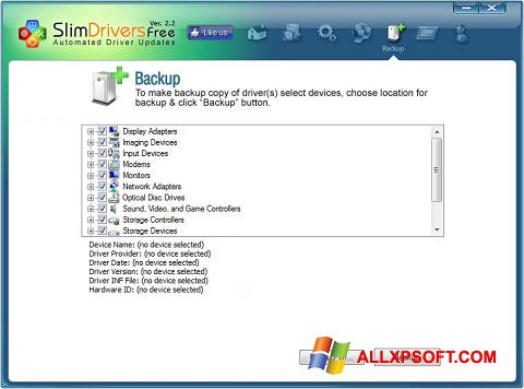 Στιγμιότυπο οθόνης SlimDrivers Windows XP