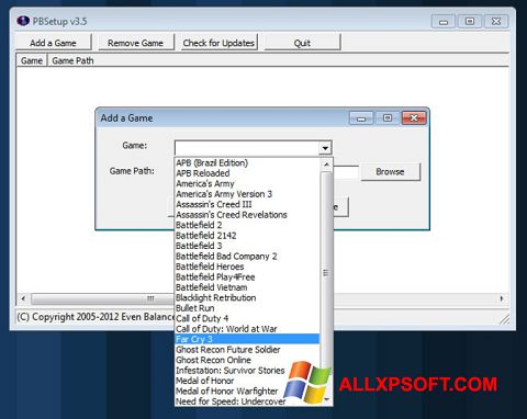 Στιγμιότυπο οθόνης PunkBuster Windows XP