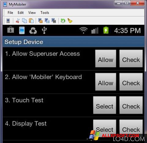 Στιγμιότυπο οθόνης MyMobiler Windows XP