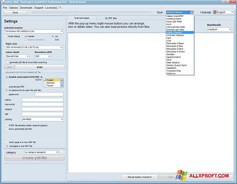 Στιγμιότυπο οθόνης Scan2PDF Windows XP