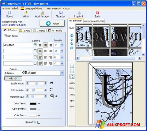 Στιγμιότυπο οθόνης Posteriza Windows XP