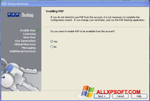 Στιγμιότυπο οθόνης PGP Desktop Windows XP