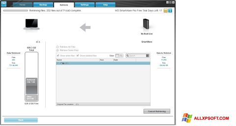 Στιγμιότυπο οθόνης WD SmartWare Windows XP