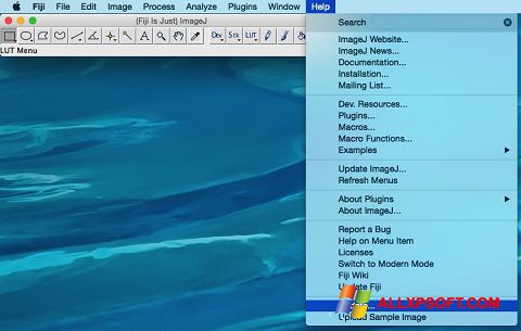 Στιγμιότυπο οθόνης ImageJ Windows XP