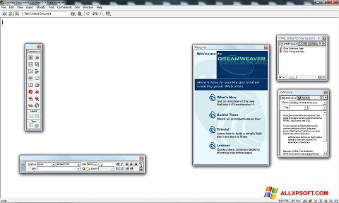 Στιγμιότυπο οθόνης Macromedia Dreamweaver Windows XP