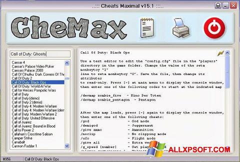 Στιγμιότυπο οθόνης CheMax Windows XP
