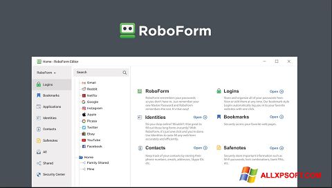 Στιγμιότυπο οθόνης RoboForm Windows XP