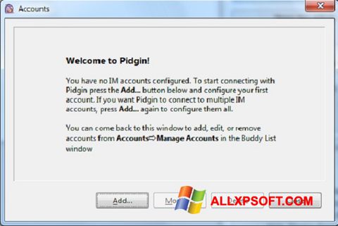 Στιγμιότυπο οθόνης Pidgin Windows XP