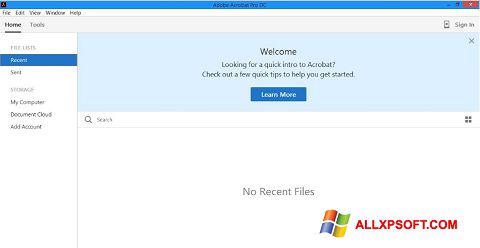 Στιγμιότυπο οθόνης Adobe Acrobat Pro DC Windows XP