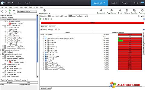 Στιγμιότυπο οθόνης SoapUI Windows XP