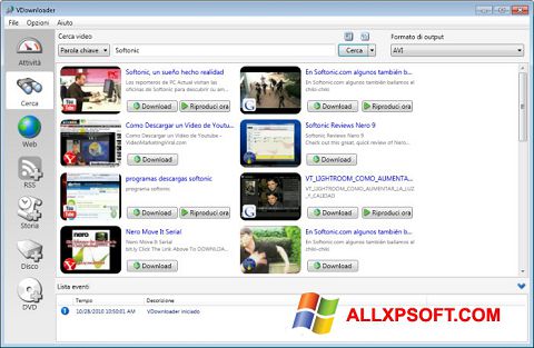 Στιγμιότυπο οθόνης VDownloader Windows XP