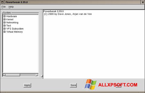 Στιγμιότυπο οθόνης PowerTweak Windows XP