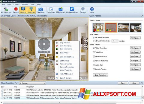 Στιγμιότυπο οθόνης WebCam Monitor Windows XP