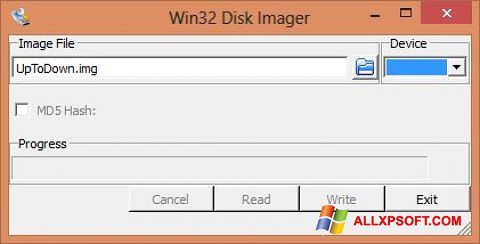 Στιγμιότυπο οθόνης Win32 Disk Imager Windows XP