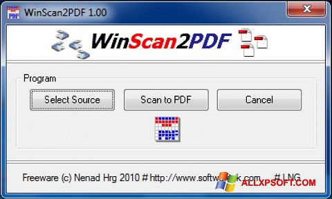 Στιγμιότυπο οθόνης WinScan2PDF Windows XP