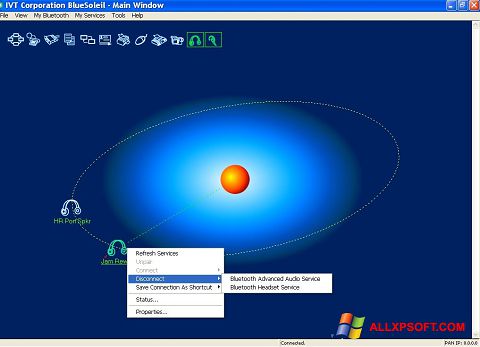 Στιγμιότυπο οθόνης BlueSoleil Windows XP