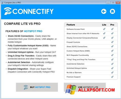 Στιγμιότυπο οθόνης Connectify Beta Windows XP