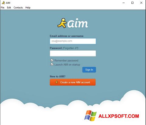 Στιγμιότυπο οθόνης AOL Instant Messenger Windows XP