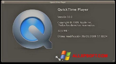 Στιγμιότυπο οθόνης QuickTime Windows XP