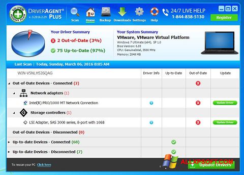 Στιγμιότυπο οθόνης DriverAgent Windows XP