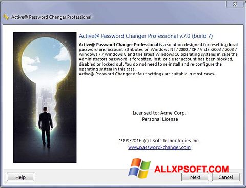 Στιγμιότυπο οθόνης Active Password Changer Windows XP