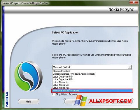 Στιγμιότυπο οθόνης Nokia PC Suite Windows XP