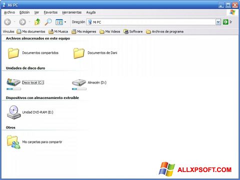 Στιγμιότυπο οθόνης Vista Drive Icon Windows XP