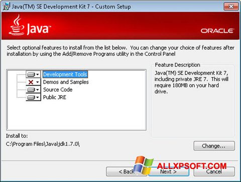 Στιγμιότυπο οθόνης Java Development Kit Windows XP