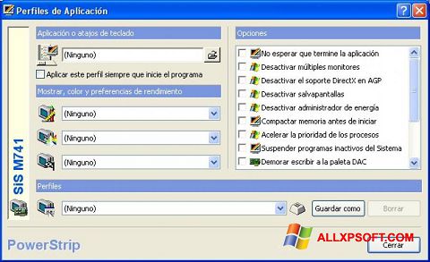 Στιγμιότυπο οθόνης PowerStrip Windows XP