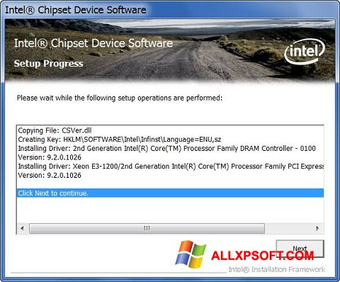 Στιγμιότυπο οθόνης Intel Chipset Device Software Windows XP