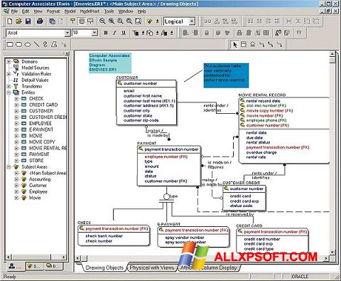 Στιγμιότυπο οθόνης ERWin Windows XP