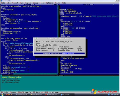 Στιγμιότυπο οθόνης Free Pascal Windows XP