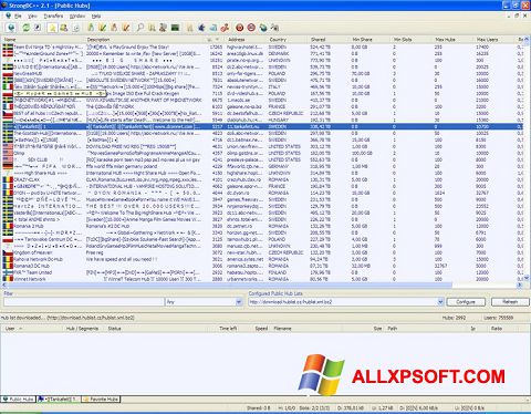 Στιγμιότυπο οθόνης StrongDC++ Windows XP