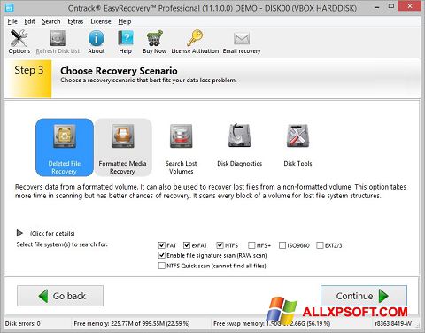 Στιγμιότυπο οθόνης EasyRecovery Professional Windows XP