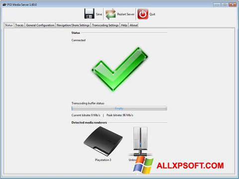 Στιγμιότυπο οθόνης PS3 Media Server Windows XP