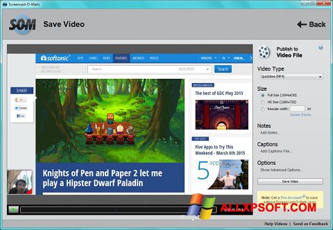 Στιγμιότυπο οθόνης Screencast-O-Matic Windows XP