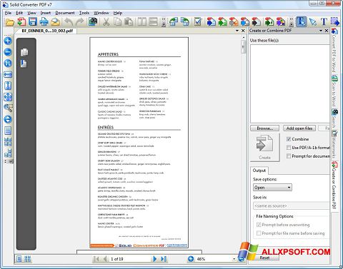 Στιγμιότυπο οθόνης Solid Converter PDF Windows XP