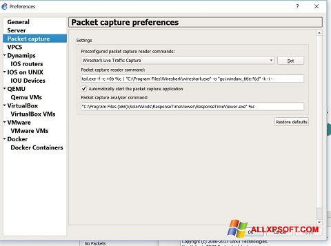 Στιγμιότυπο οθόνης Wireshark Windows XP