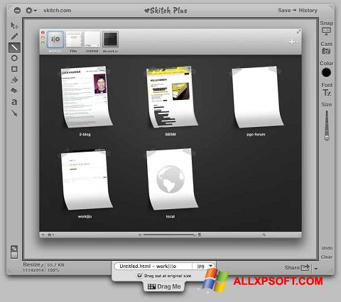 Στιγμιότυπο οθόνης Skitch Windows XP