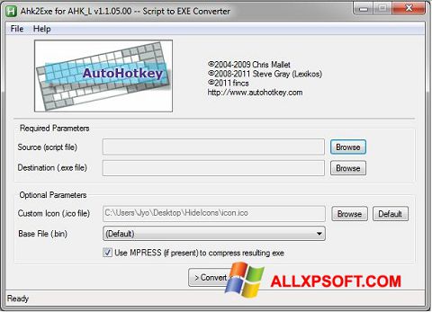 Στιγμιότυπο οθόνης AutoHotkey Windows XP