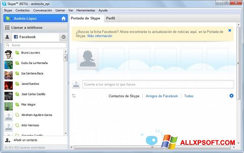 Στιγμιότυπο οθόνης Skype Beta Windows XP