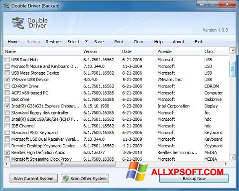 Στιγμιότυπο οθόνης Double Driver Windows XP