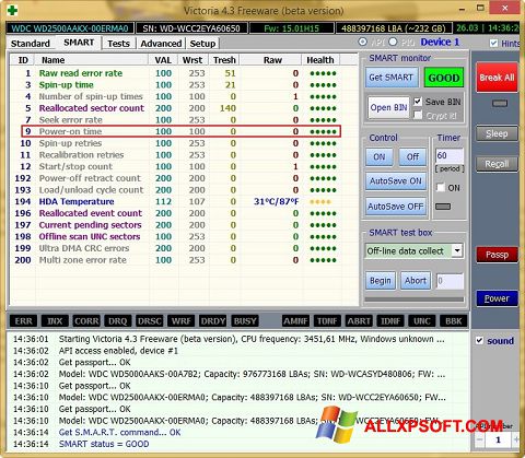 Στιγμιότυπο οθόνης Victoria Windows XP