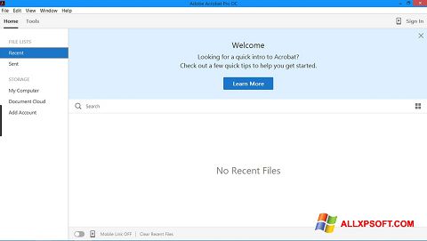 Στιγμιότυπο οθόνης Adobe Acrobat Pro Windows XP