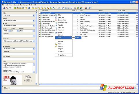 Στιγμιότυπο οθόνης Mp3tag Windows XP