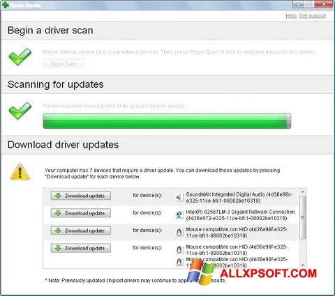 Στιγμιότυπο οθόνης Device Doctor Windows XP