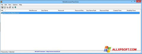 Στιγμιότυπο οθόνης WebBrowserPassView Windows XP